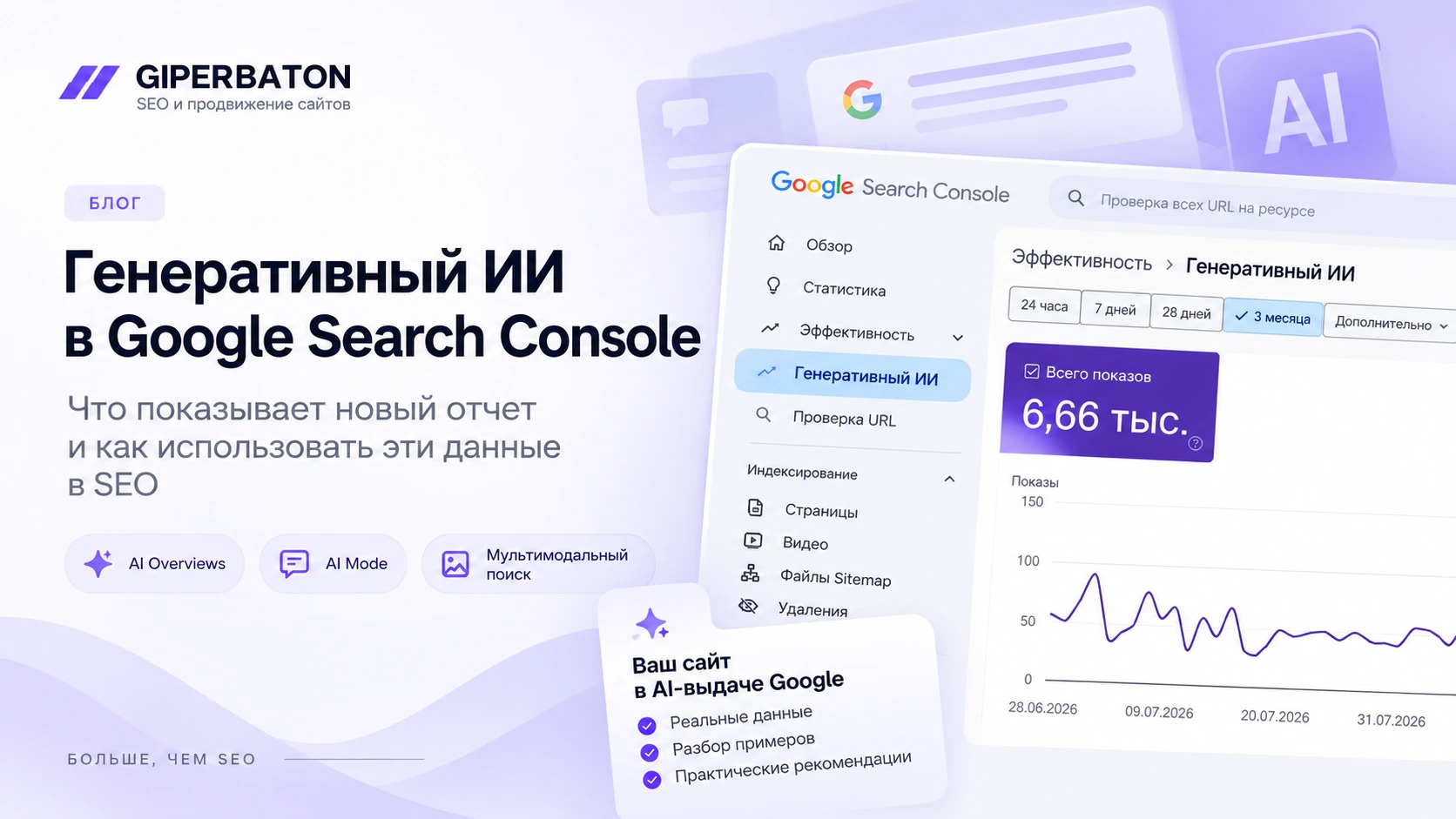 Генеративный ИИ в Google Search Console — обложка статьи GiperBaton