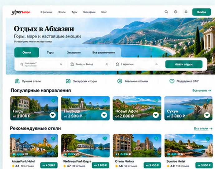 Главная страница сайта Абхазия Resort